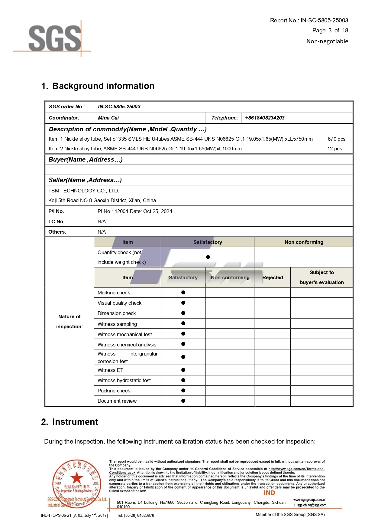 SGS test report SGS test report