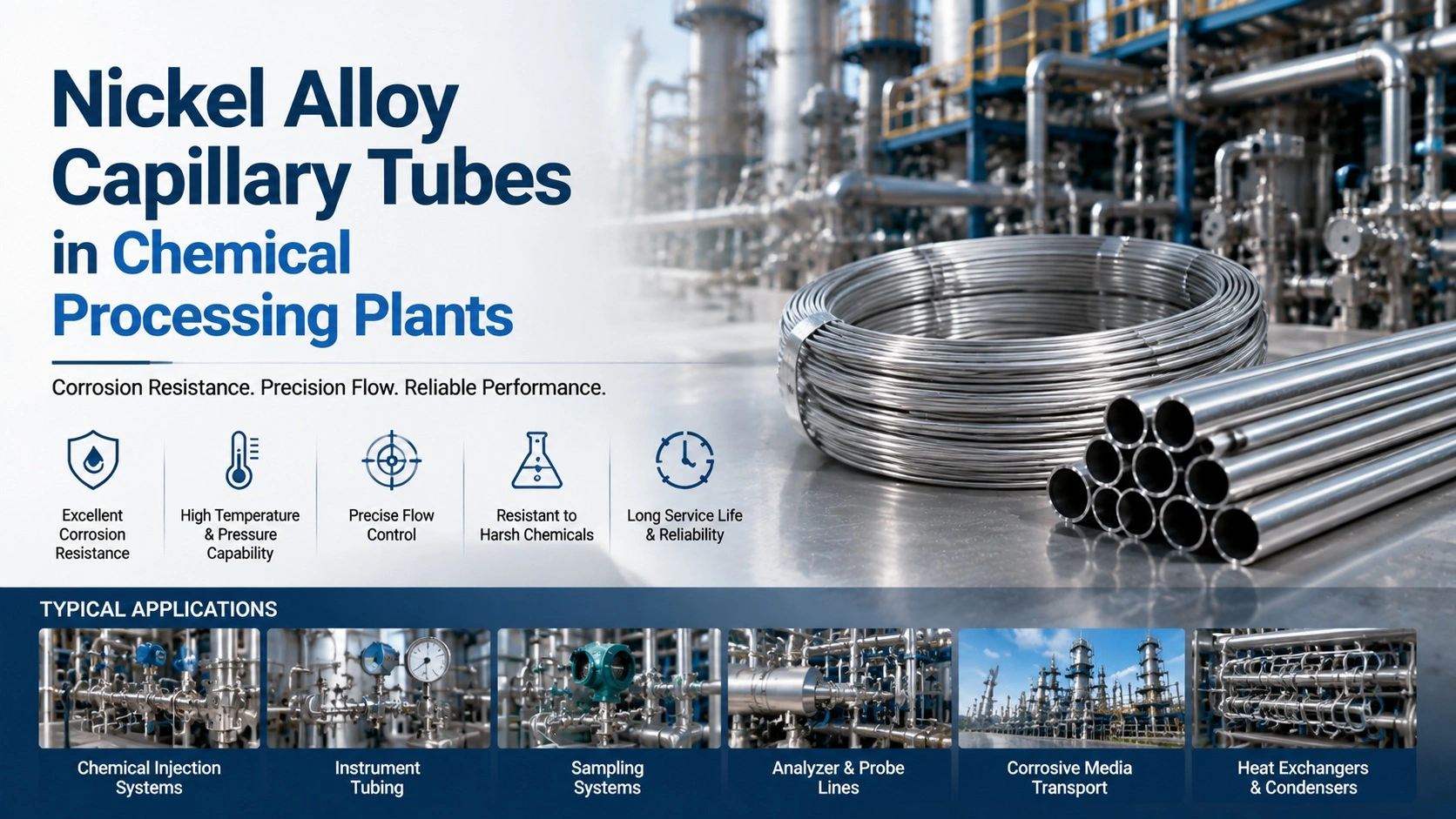 Nickel Alloy Capillary Tubes in Chemical Processing Plants Nickel Alloy Capillary Tubes in Chemical Processing Plants