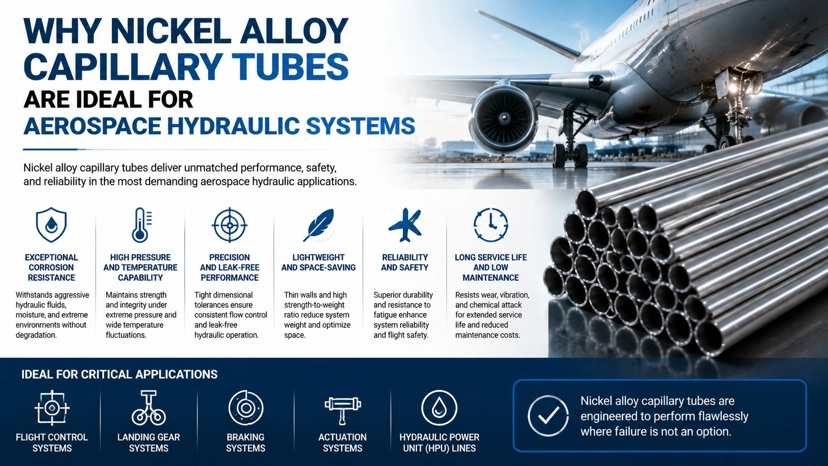 Why Nickel Alloy Capillary Tubes Are Ideal for Aerospace Hydraulic Systems